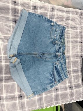 wild fable Light Blue Rolled-Hem Denim Shorts